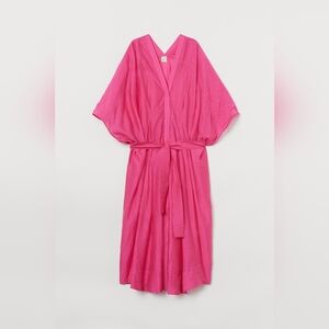 H&M Hot Pink Maxi Dress with Waist Tie